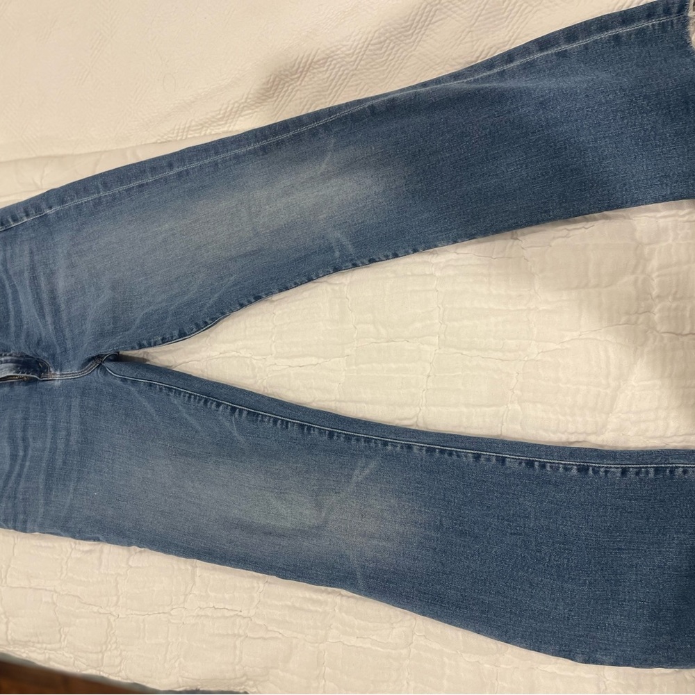 MOTHER Women's high rise, stretch hustler ankle fray